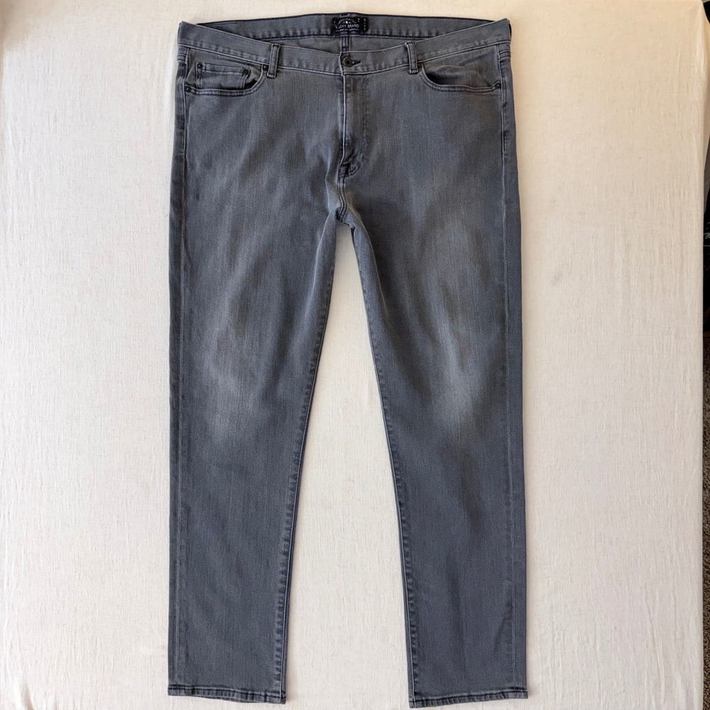 Lucky Brand 410 Athletic Fit Jeans Mens 42x34 Gray Stretch Denim